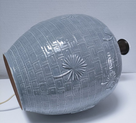 Image 1 of Lampada in ceramica XL con decoro a foglia di palma