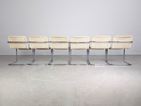 Image 1 of Set van 6 originele Tecta D41 cantileverstoelen in Bauhaus-stijl met een elegant design.