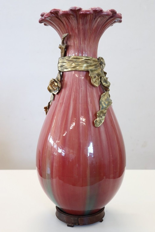 Ceramic and Bronze antique vase, France Late 19th Century