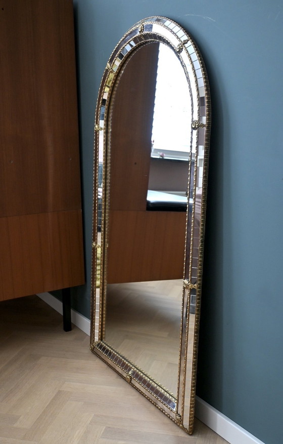 Image 1 of Grote Venetiaanse mozaïekspiegel bijpassend spiegelplateau