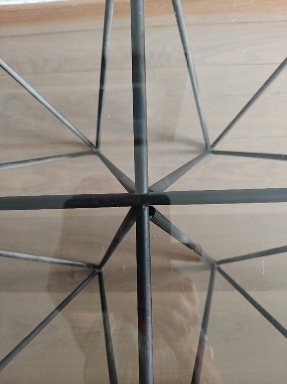 Image 1 of Vintage coffee table / side table in Paolo Piva style – glass & black steel