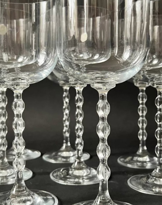 Image 1 of X2 crystal wine glasses, France