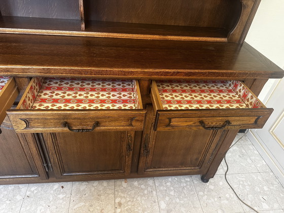 Image 1 of Rustic two-part oak sideboard from the 1950s-60s