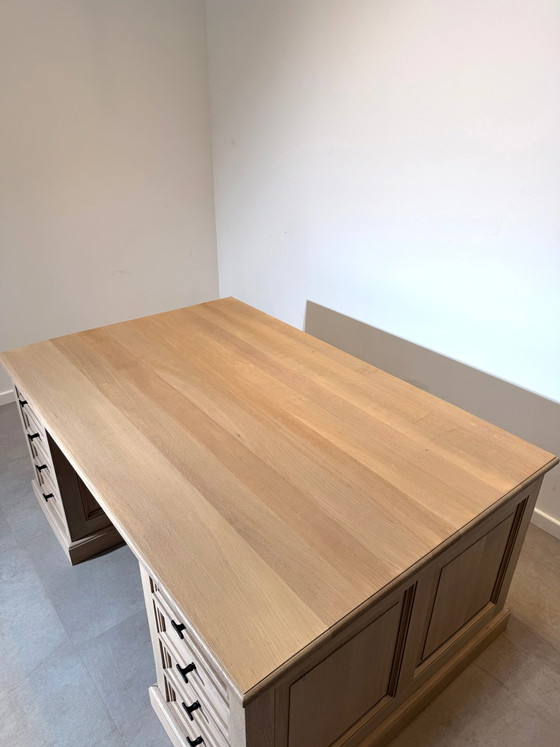 RR Interiors Double-Sided Executive Oak Desk (photo 3 of 5)