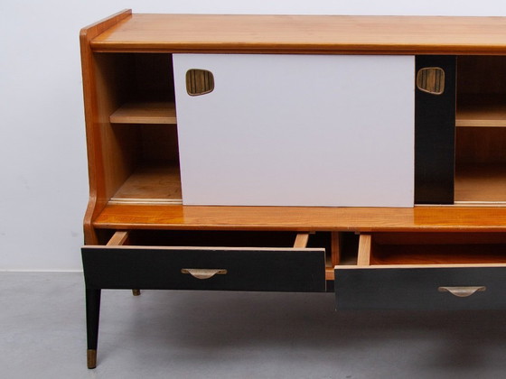 Image 1 of Oswald Vermaercke Sideboard with Black and White Sliding Doors, 1950s for V Form