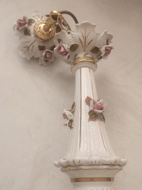 Lampadario a 8 bracci Mangani Ceramiche, in porcellana di Meissen Capodimonte, stile rococò barocco, (photo 32 of 40)