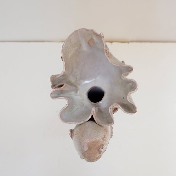 Image 1 of Ceramic Sculpture Female Face Flower Vase Decoration