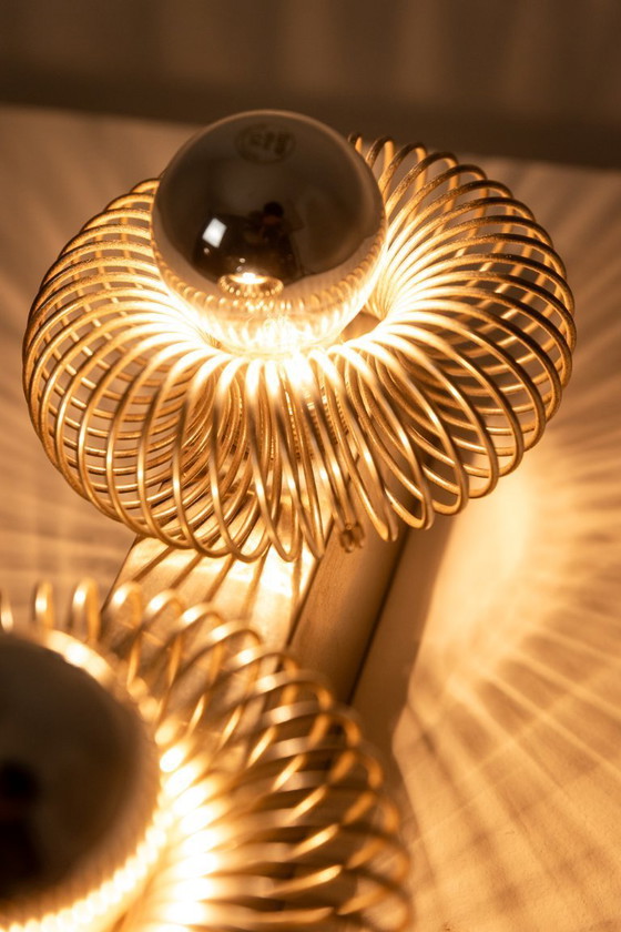 Image 1 of Andrea Lazzari. Applique da parete in metallo spazzolato. Anni '70.