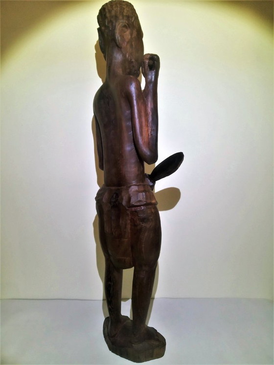 Image 1 of Statues africaines de grands et petits chasseurs/guerriers