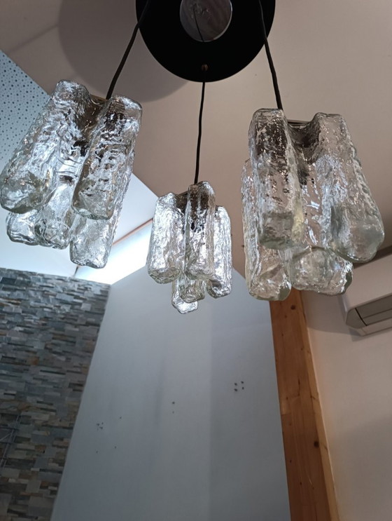 Image 1 of Granada-Eisglas-Kronleuchter von JT Kalmar für KFKG, 1960er Jahre