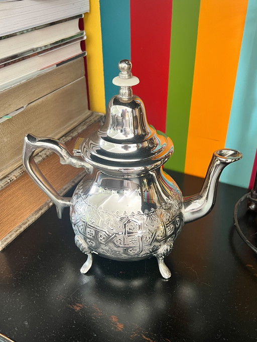 Moroccan Traditional Teapot Silver Plated