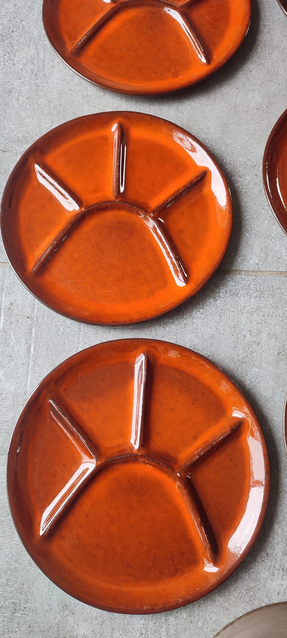Image 1 of Assiettes céramique à compartiments (x11) vintage -Vallauris