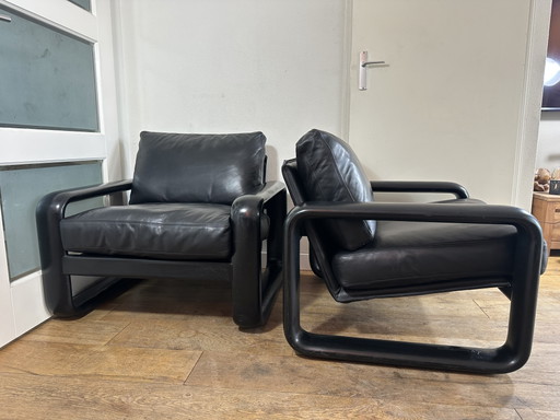 2 splendide poltrone lounge vintage Humbre di Burkhard Vogtherr per Rosenthal Furniture, anni '70.