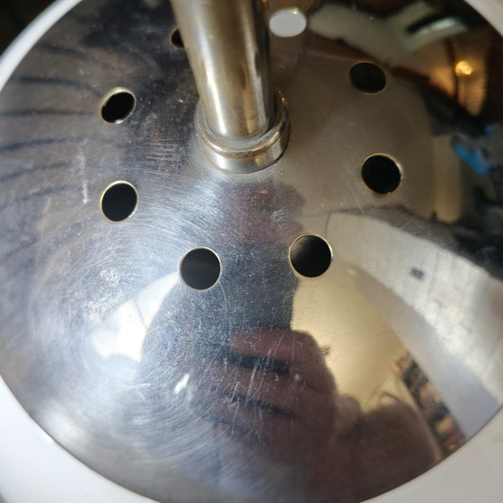 Image 1 of Vintage 1970s Opaline Globe Pendant Lamp – Space Age Design – Rewired
