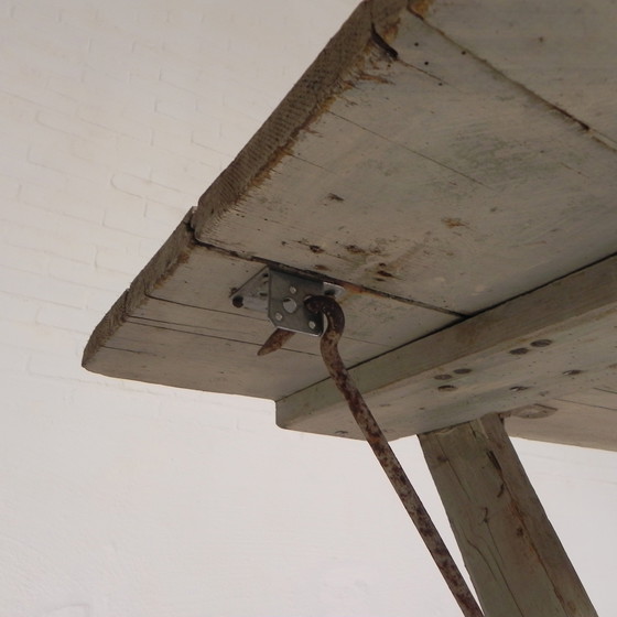 Image 1 of Grande table pliante, table à bière Biere Amos Metz, années 1930