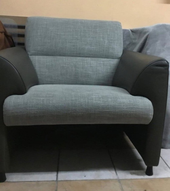 Montel Mondi Luxe Armchair – Leather & Fabric (Eucalyptus) – Other (photo 3 of 5)
