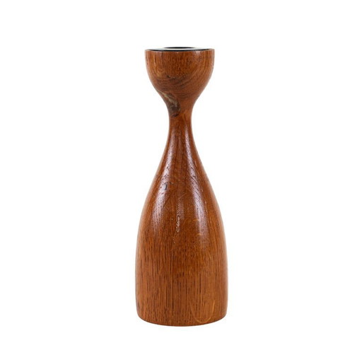 Teakhouten kandelaar, Deens ontwerp, jaren 70, vervaardigd door BoConcept.