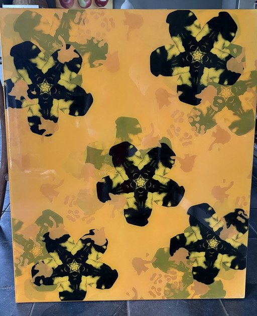 Flowers, epoxy on MDF