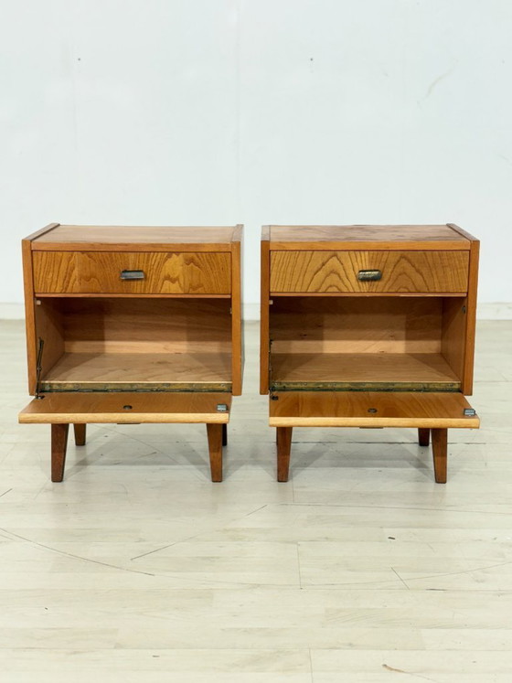 Image 1 of 2x Vintage nachtkastjes / Nachtkastjes in mid-century stijl / Vintage nachtkastjes
