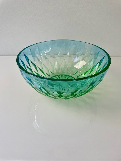 Image 1 of Cuenco de vidrio con diseño | Degradado azul-verde | Acabado pulido | Ø 23 cm