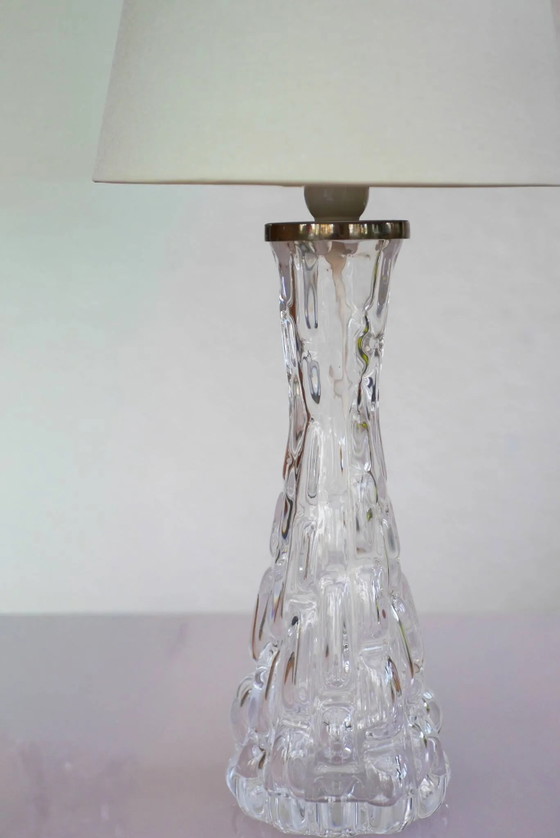 Image 1 of Carl Fagerlund Crystal Glass Table Lamps. Orrefors, Sweden