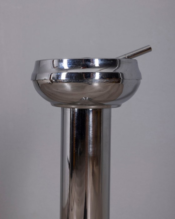 Vintage 1970s Italian-Design Chrome-Plated Metal Floor Ashtray – Decorative Objects (photo 10 of 10)