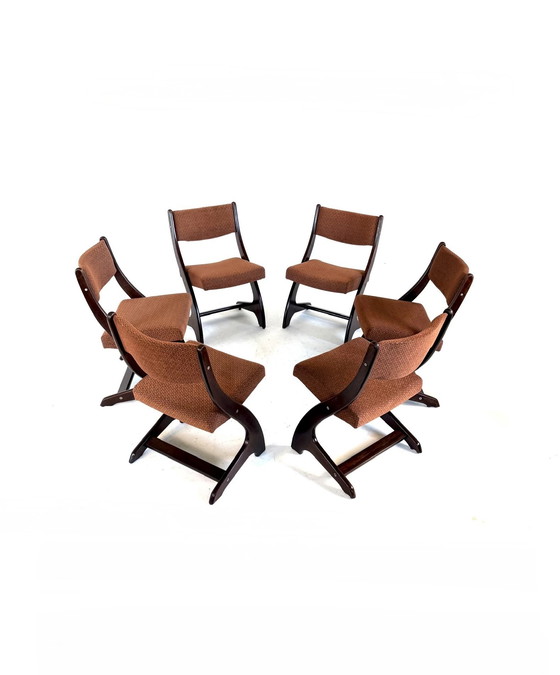 Image 1 of Set van 6 gerestaureerde Deense eetkamerstoelen ‘60