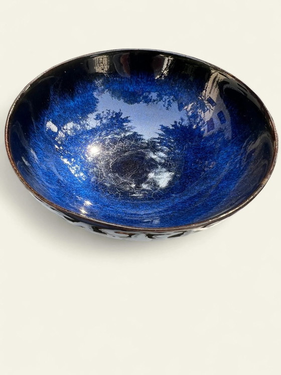 Zeldzaam! Vintage Japans Kobaltblauw Schalen Set | 1 Grote Schaal & 5 Kleine Ondiepe Schalen | – Ceramic (photo 2 of 6)
