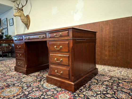 Klassischer englischer Globe Wernicke Schreibtisch – Leather, Wood (photo 6 of 19)