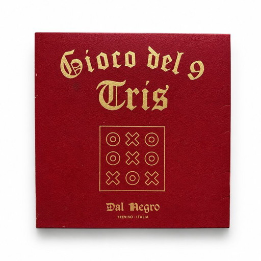 Dal Negro Gioco del 9 Tris, jeu de société en bois rouge et noir