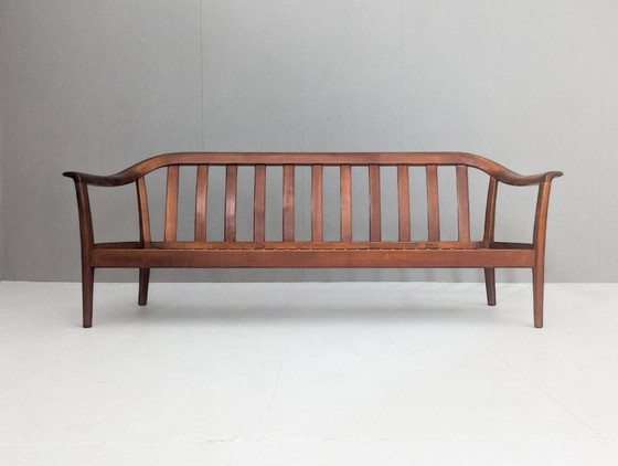 Image 1 of Wilhelm Knoll Mid Century Kersenhouten Sofa, Duitsland, 1960