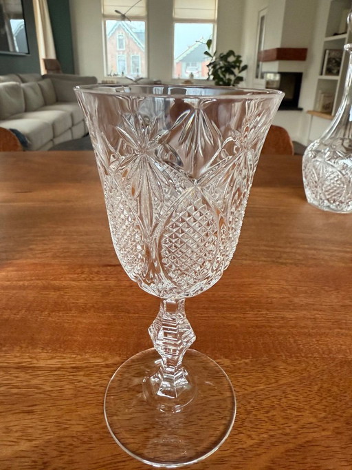 Vintage crystal glass set 