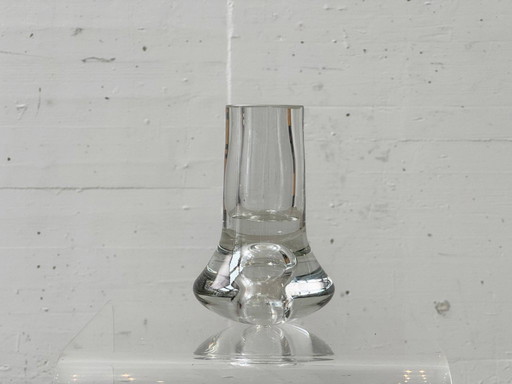 Bougeoir sculptural en cristal avec inclusions organiques, années 1970