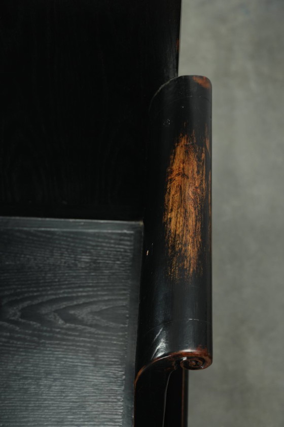 Schwarzer Holzstuhl/Beistellstuhl im chinesischen Stil mit wunderschönen Details und luxuriöser Optik (photo 8 of 14)