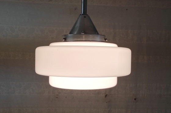 Image 1 of Suspension style Bauhaus globe opaline XL - années 30/40