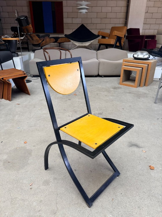 KFF Sinus chair, Karl Friedrich Förster (Bestand: 3) – Esszimmerstühle, Leder, Metall (photo 11 of 21)