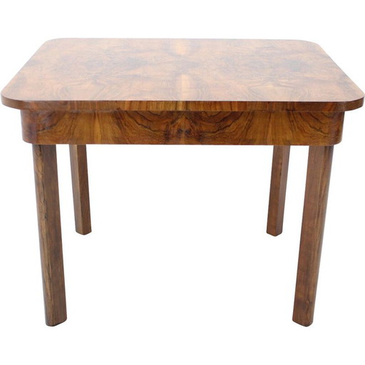 Art Deco vintage wooden table, Czechoslovakia 1930s