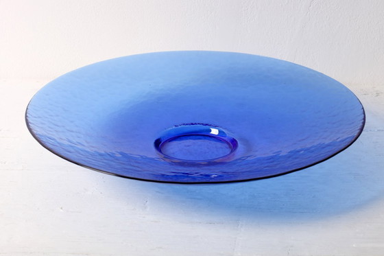 Image 1 of Mid-Century Murano Glass Plate: Cobalt Blue Guido Ferro Centerpiece