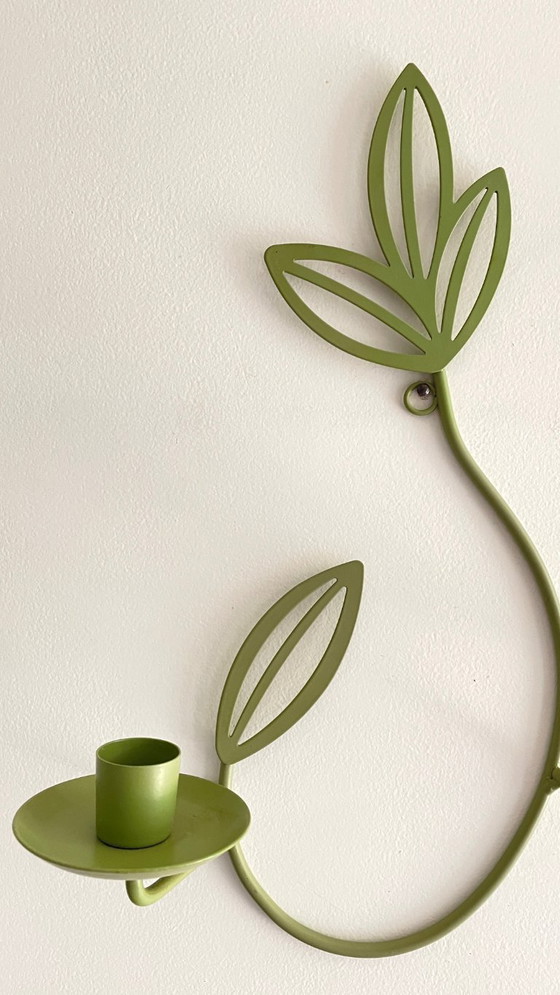 Image 1 of Wand-Kugelschreiber Blatt Metall GRÜN Salbei