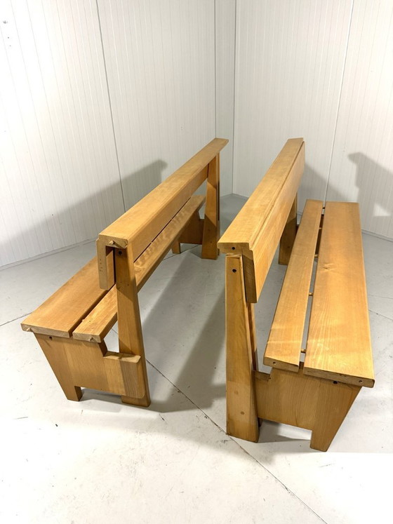 Image 1 of Banco XL de madera maciza de haya de la década de 1960