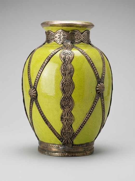 Vaso in terracotta verde anice e metallo – Decorazione marocchina – 24 cm – Vasi, Ceramic, Iron (photo 3 of 8)
