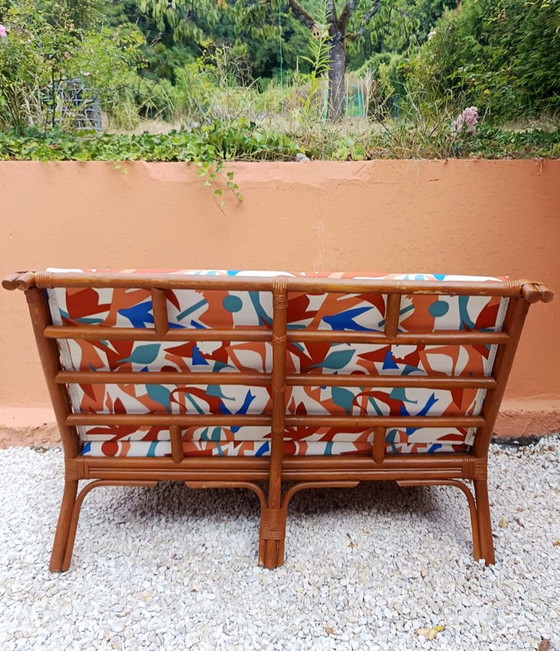 Vintage rotanbank uit de jaren 70 – 2 zitsbanken, Rattan (photo 6 of 11)