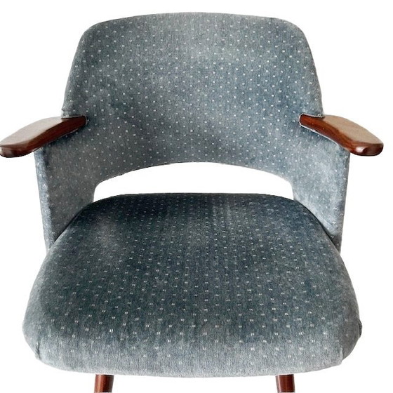 Image 1 of Set di sedie vintage FT30 di metà secolo, poltrone Pastoe grigio-blu anni '60