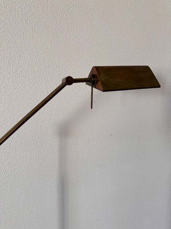 Image 1 of Vintage brass banker's floor lamp