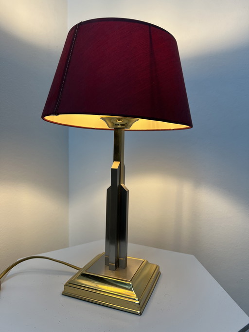 Lampada da tavolo in ottone in stile Hollywood Regency anni '60