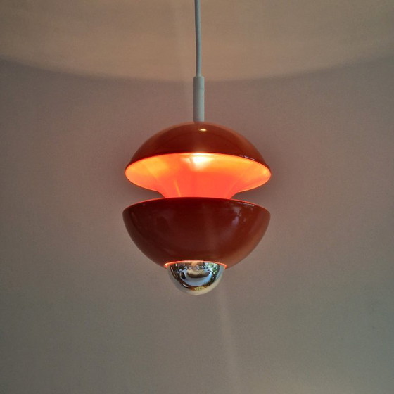 Image 1 of Vintage Kaiser Leuchten hanglamp – ontwerp Klaus Hempel – Space Age (1970s, Duitsland) – Oranje