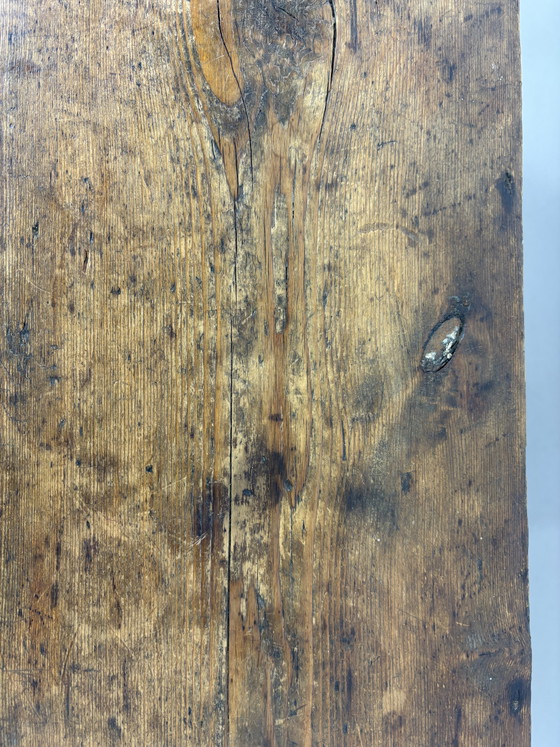 Image 1 of 19e Eeuws Antiek Bestee- en Beddenbankje –  Eiken Gedecoreerd met Motief 