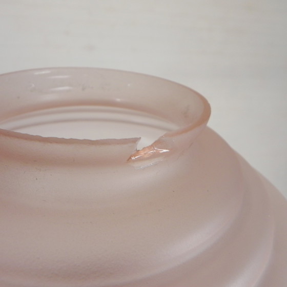 Image 1 of Lampada a sospensione Art Déco con paralume in vetro rosa, anni '30