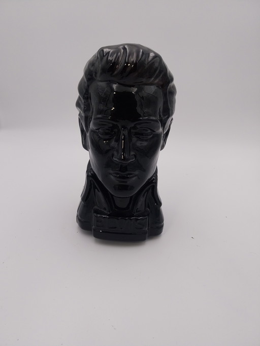 1 x Elvis-Kopf aus Glas. In dunkelbraunem Glas von Ingrid Glas, 1970er Jahre