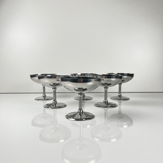 Image 1 of Set of 6 stainless steel ice cream cups, modern design